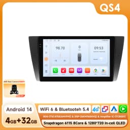 Hizpo Car Android 14 Multimedia Radio Player for BMW 3 Series E90 E91 E92 E93 2006-2012 GPS Navigation Stereo Audio Head Unit