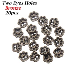 20pcs Mini Buttons DIY Doll Clothes Metal Buckle Bear Foot Style Buckles for 1/6 Doll Clothing Sewing Accessories Holes Buttons