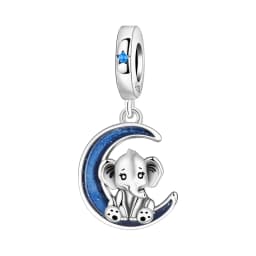 CYMYSS 925 Sterling Silver Charm Cute Animals Bead Elephant Pendant Fit Bracelets Necklace DIY Jewelry Making Party Gift
