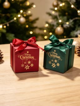 Christmas square paper gift box, Christmas candy chocolate Dim sum gift box, holiday party gift gift box decoration