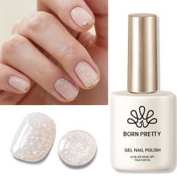 BORN PRETTY 1 Bottle 15ml Gold Sequins Jelly Gel Polish Christmas Semi Permanent Nail Art Manicure Soak Off UV Gel Nail Supplies