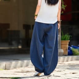 Johnature Summer Solid Color Pockets Loose Pants 2025 New Women Vintage Elastic Waist Cotton Linen Wide Leg Full Length Pants