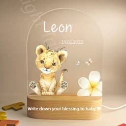 Customized Baby Birth Night Light Personalized Name Animal Bear Bunny Rabbit with USB Lamp for Bedroom Birthday Christmas Gift