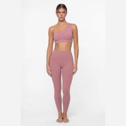 Set Women 2 Pieces Elegant Ballet Pink One-shoulder Lace Beauty Back Sexy Women's Sports Clothing Sets Fitness Yoga Clothing