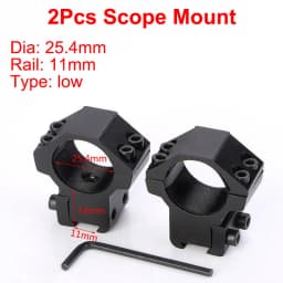 2Pcs Hunting Riflescope Mounts for Dia 25.4mm 30mm Pipe Scopes 11mm Dovetail 20mm Picatinny Rail Mounted Tactical Sights Mounts