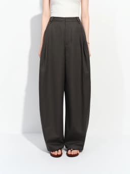 FSLE 2026 Summer Women's Mid-Rise Barrel Leg Casual Pants in Lyocell Cotton Blend - Relaxed Tailored Fit for Daily Wear