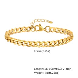 Chunky Bold Toggle Bracelets for Women, Stainless Steel OT Buckle Link Chain Bracelet Gold Plated Tarnish Free