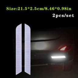 2pcs/set Car Bumper Reflective Safety Strip Stickers Car Rear Bumper Reflective Sticker Reflective Warning Safety Tape