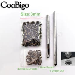 200set Metal Grommets Eyelet Grommet Punch Installer Tool Kit for Shoes Belt Bag Garment Leather Craft DIY Bronze 2mm~17mm