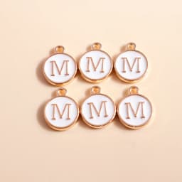 10pcs Cute Mini White Alphabet 26 Letters Charms Pendants for DIY Name Jewelry Necklace Bracelet Earrings Happy Birthday Gifts