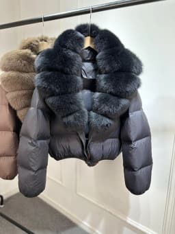 Janveny 2025 New Puffer Jacket Women With Large Natural Fox Fur Collar Short Fluffy Thick Parkas Female 90% White Duck Down Coat