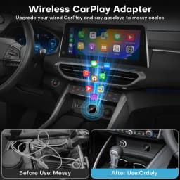 Wireless CarPlay & Android Auto Adapter 2026 Upgrade: Wired to Wireless for Cars with Built-in Apple CarPlay/Android Auto, Mini