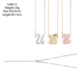 925 Sterling Silver D VVS1 Diamond Full Moissanite Pendant Necklace for Women Letter Sparkling Moissanite Jewelry