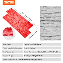 VEVOR Concrete Stamps Mat Concrete Texturing Skin Polyurethane Stamp Stone Tile Texture Mat Slate floor Imprint Concrete Molds