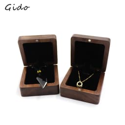 Black Walnut Small Jewelry Gift Packaging Storage Box Window Jewelry Box Fashion Pendant Necklace organizador de joyas