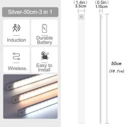 10-60CM Motion Sensor Cabinet Lights USB Rechargeable Under Cabinet Lights with Infrared Sensor Magnetic for Kitchen Closet