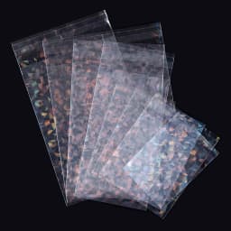 50pcs Holographic Laser Self Adhesive Bag Transparent Laser Fragment Plastic Pouch for Flash Badge Package Bag Card Sleeves