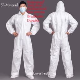 Protective Disposable Dustproof SF Water Oil Resist Work Safety Clothing Anti Dust Spary Painting Decorating Labour Overall Suit