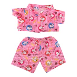 42cm Plush Bear Clothes Cartoon Print Shirt & Shorts Set, Casual Summer Outfit for 16-18 Inch Teddy Bear & Plush Dolls Toy Gift