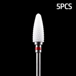 5pcs Ceramic Milling Cutter For Manicure Set Nail Drill Bit Mill Manicure Machine Pedicure Tools for Removing Gel File 3/32 Inch