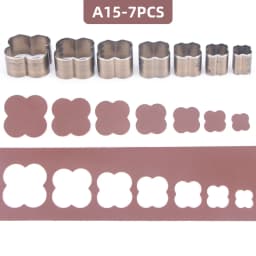 7Pcs Leather Die Cutter Hollow Punching Tool Cutting Mold Punching Die Set for Handmade DIY Leather Craft 20/25/30/35/40/45/50mm