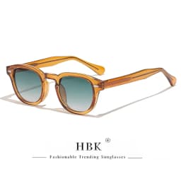 HBK Retro Round Men Sunglasses Punk Propionic Acid Pin Temple Luxury Sun Glasses Women Sports Leisure Party Eyewear UV400