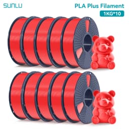 SUNLU 10 Roll PLA Plus/Clear Filament 1.75 Mm +/- 0.02 Mm 1 Kg Spool (2.2 Lbs) Neatly Arranged No Knot Filament Fit Most FDM Pri