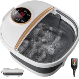 Collapsible Foot Spa Massager Electric Foldable Foot Soaker Tub with Remote Control 24 Heating Levels 6 Massage Rollers Surfing