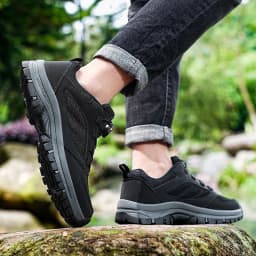 Men'S Large 39-48 Spring And Autumn Outdoor Sports Lace Rotating Buckle Comfortable Anti Slip Wear Resistant Hiking Shoes