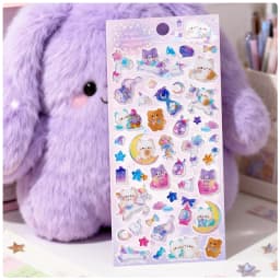 3 pcs Random Cute Candy Color Animals Flash Decor Stickers Scrapbooking Diy Journaling Cute Stationery Diary Sticker Gift Prizes