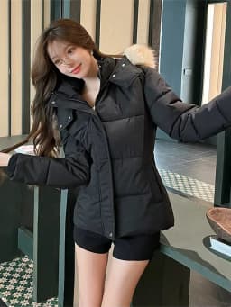 Detachable Faux Fur Collar Hooded Cotton Jacket Thickened Warm Winter Short Coat For Women Korean Slim Versatile Outerwear