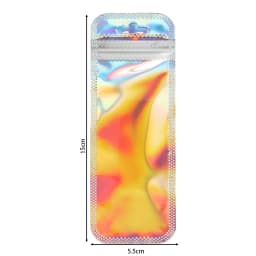 50pcs Pink Laser Ziplock Bag Holographic Self-Sealing Pouch For Earring Display Jewelry Gift Packaging Small Supplies Organizer