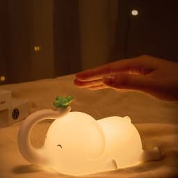 Cute Silicone Night Lights Sheep Cartoon Bedroom Lamp for Children's Room Decor Rechargeable Timing Dimming Sleep Night Light