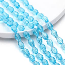 1 Strand 6-12mm Spacer Water Drop Beads AB Shine Glass Crystal Drop Pendant for DIY Earing Bracelet Jewelry Making Accessories