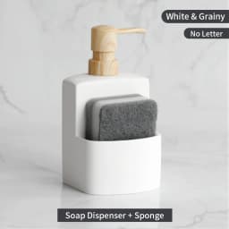 Kitchen Accessories Sink Countertop Liquid Hand Soap Dispenser Pump Bottle Caddy with Storage Compartment Holds Stores Scrubbers