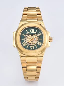 LONGLUX HOT SALE NEW Automatic Mechanical Men Watch Rome Business Waterproof Skeleton Luminous Stainless Steel Gift Watch