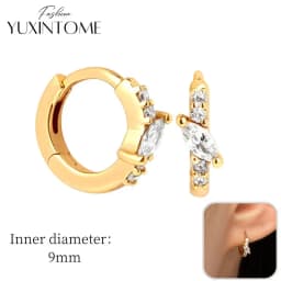 925 Sterling Silver Ear Needle Hoop Earrings Crystal Circle Small Huggie Earrings for Women Simple Females Girls Jewelry
