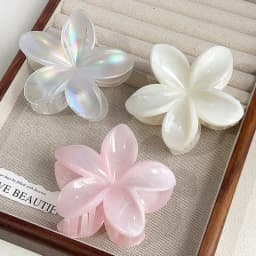 Elegant Flower Hair Clip Crab 8cm Large Plastic Hair Claw Clips For Women Hairclip Cute Beach Hair Accessories Hawaiian Barrette