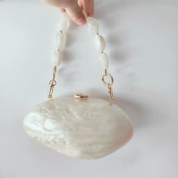 Oval Marble Beige Shell Acrylic Luxury Elegant Lady Evening Bag Cute Handbag Wedding Lady Girl Female Mini Purse