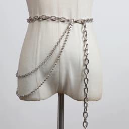 [EAM] Silver Color Metal Chain Long Irregular Belt Personality Women New Fashion Tide All-match Spring Autumn 2026 1DH8768