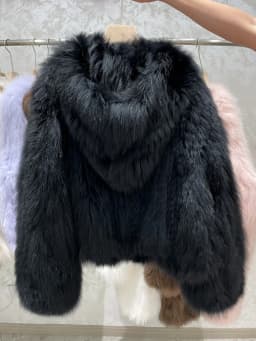 2026 New Winter Ice Cream Color Real Fur Coat Natural Fox Fur Knitting Craft Coat With Hooded Fashion Sweet Beauty Women Coat