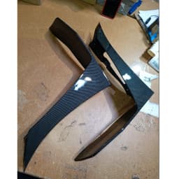 Black Shiny For 15-22 Ford Mustang GT500 Front Bumper Corner Winglet Splitters