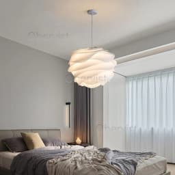 Danish Designer White Rose Pendant Lighting for Kitchen Island Bedroom Romantic Restaurant Acrylic Petal Chandelier Decor Lamps
