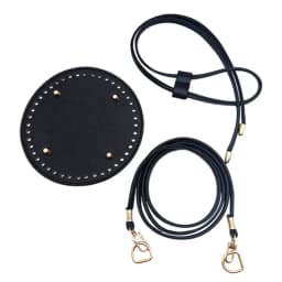 3Pcs/set DIY Round PU Leather Crochet Bag Handmade Drawstring Accessories Woven Bag Set Durable Solid Color Bag Bottom Base