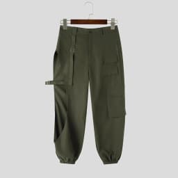 INCERUN Men Pants Solid Button Hollow Out Fashion Cargo Pants For Man Streetwear Joggers 2026 Fashion Casual Trousers Pantalones