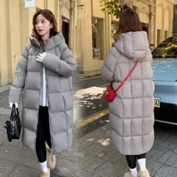 Ultra-Thick Women's Puffer Jacket Autumn Winter New Style Loose Fit Turtle Back Design Long Hooded Coat Korean Style Cotton down