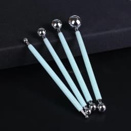 Pottery Dots Sculpture Tool Stainless Steel Polymer Clay Shape Pen Metal Ball Clay Carving DIY Ceramics Decorating Tools