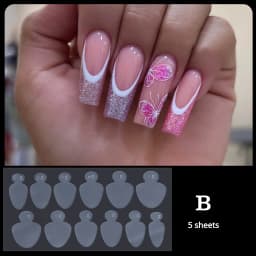 Dual Nail Forms Mould French Sticker Reusable Soft Silicone Pads for Nail Mold Gel Extension Quick Building Manicure Tools