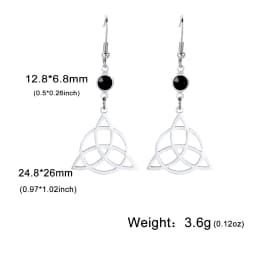Unift Goth Stainless Steel Earring Triple Rune Moon Phase Pentagram Earrings Woman Men Vintage Jewelry Ear Piercing Witch Knot