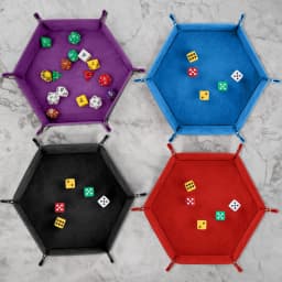 Hexagonal Flannel Dice Tray Foldable Storage Box PU Game Tray desktop Storage Box Jewelry Tray